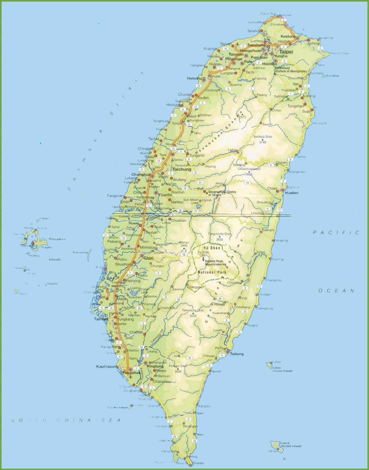 žemėlapis Taivanas