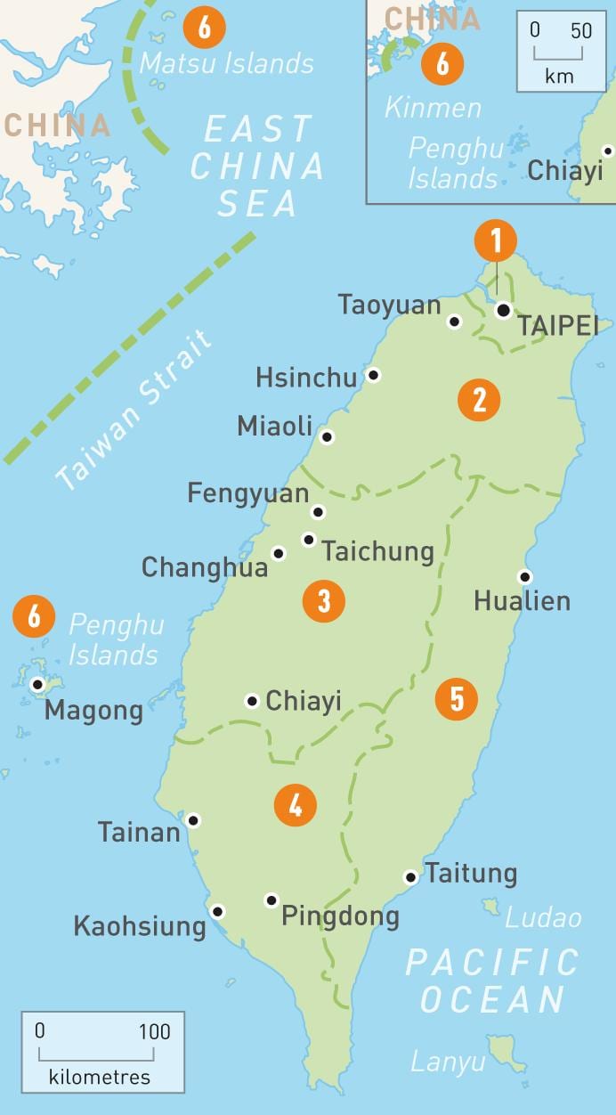 Žemėlapis Taiwan šalis