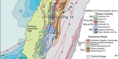 Žemėlapis Taivano geologinius