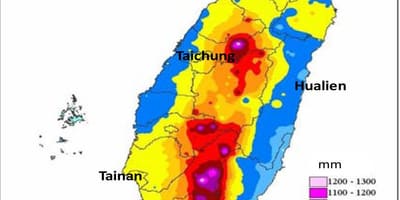 Žemėlapis Taivano klimato