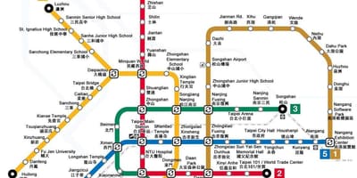 Žemėlapis Taivano metro